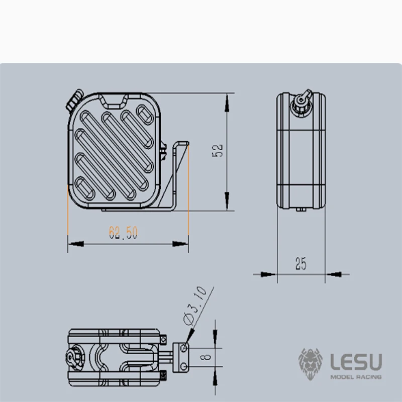Ciężarówka RC 1/14 Traktor Zdalnie Sterowany Zabawka Zbiornik na Moździerz G-6113 Do Traktora Tamiya DIY Wywrotka Akcesoria do Modeli Samochodów RC