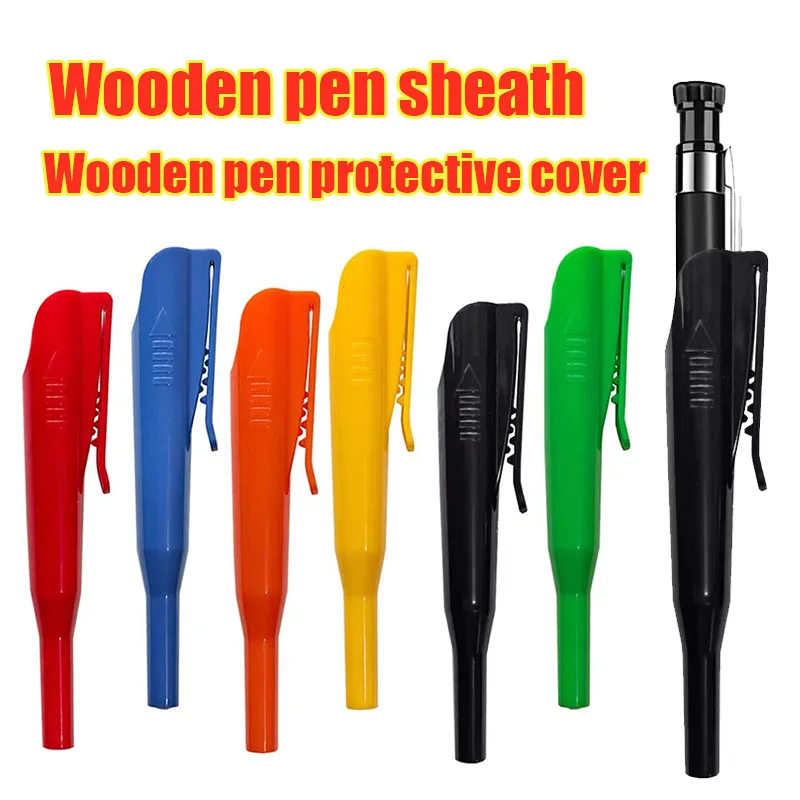 6-kleuren antislip en anti-vlek pennenetui voor houtbewerking, compatibel met verschillende stijlen draagbare beschermhoes voor houtbewerkingspen