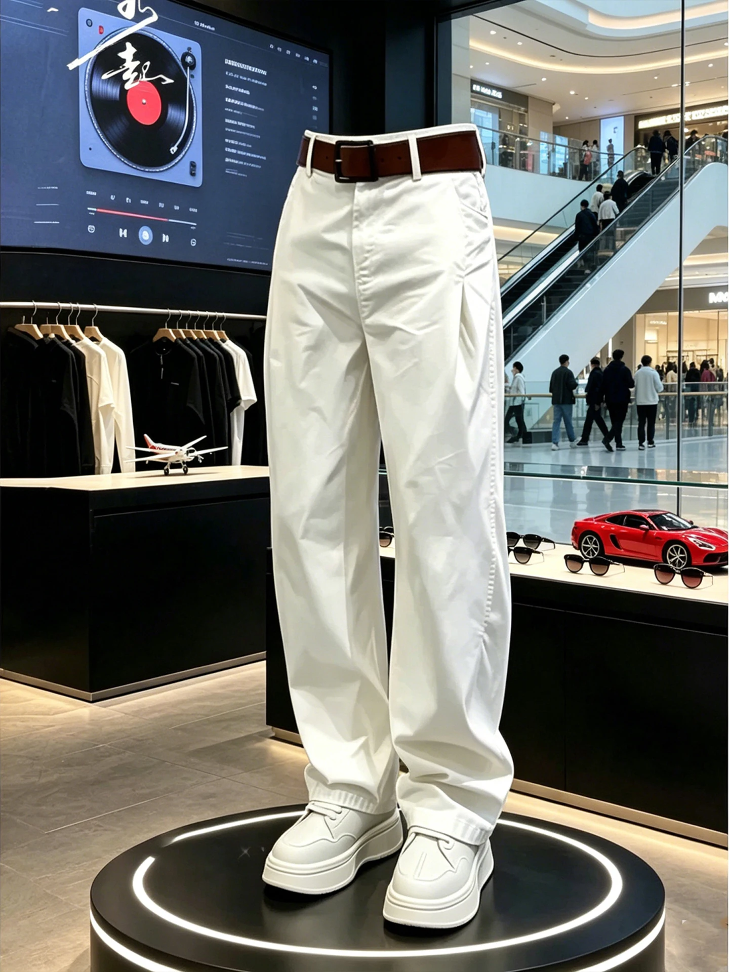 

White Thin Quick Dry Men's Summer Casual Pants Draped Straight Leg American Style Jeans Breathable Comfortable Lightweight