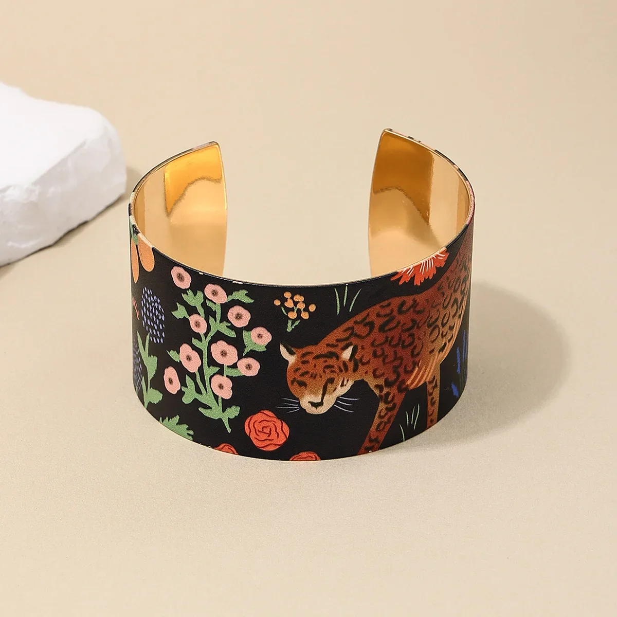 Bracelet For Women Metal Flower Animal Flower Leopard Cuff Bangle Holiday Party Gift Fashion Jewelry B059