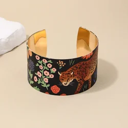 Bracelet For Women Metal Flower Animal Flower Leopard Cuff Bangle Holiday Party Gift Fashion Jewelry B059