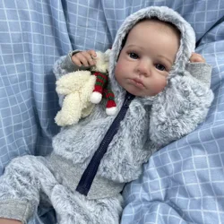 20inch Reborn Doll LouLou Awake Full Silicone Vinyl Body Washable Newborn Baby Doll 3D Skin Tone Visible Veins Dolls Gift