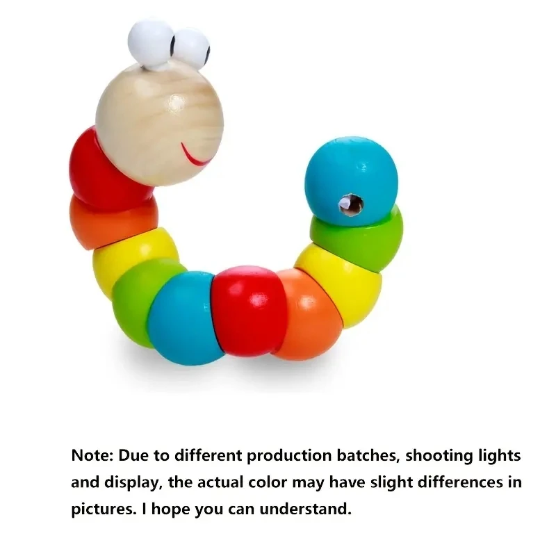 1pc brinquedos de madeira adorável brinquedo de caterpillar faminhado do bebê com cor brilhante e modelagem de variedade bom para a educação precoce