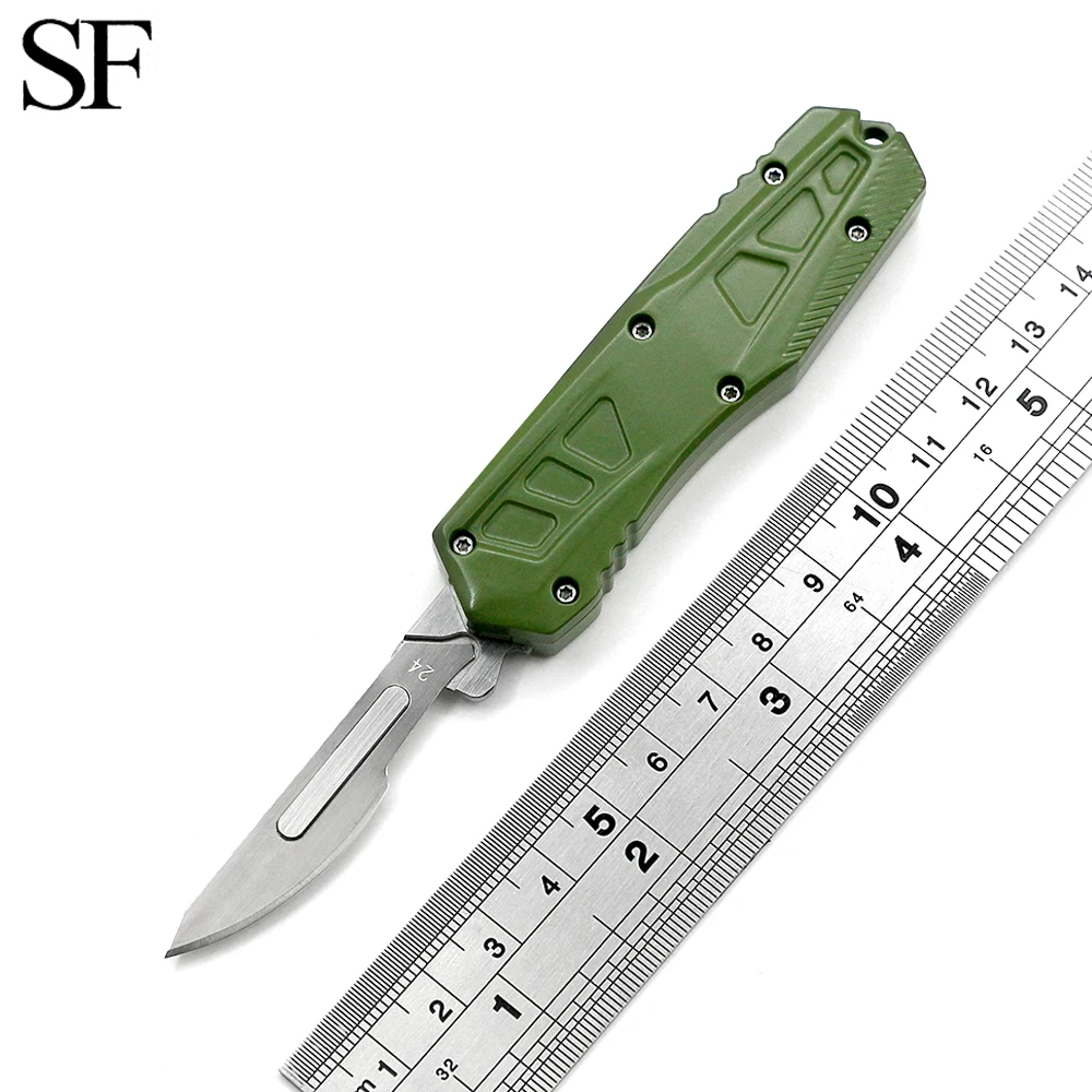 Mini Pocket Tactical Knife 440 Blade Zinc-Aluminum Alloy Handle Outdoor Camping Kitchen Convenient Multi-function Tool