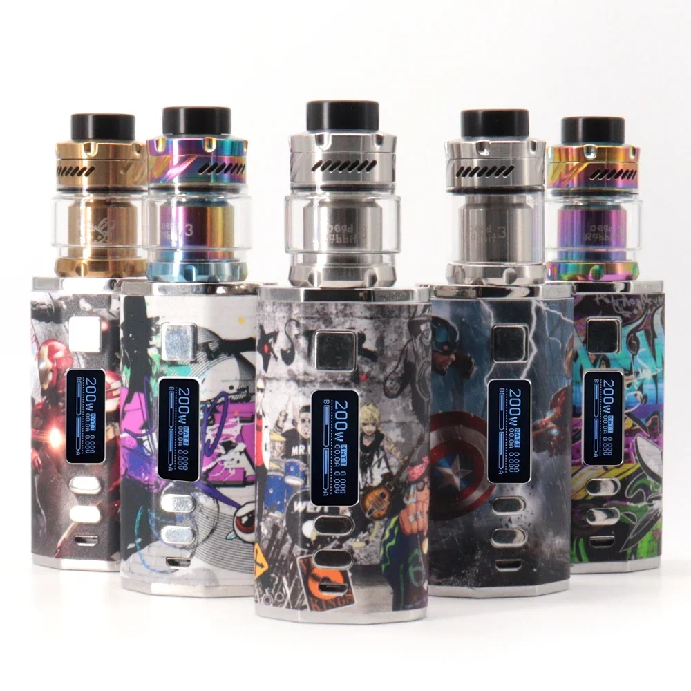 200W Vape Dead Rabbit 3 RTA Box Mod Vaper Kit Electronic Cigarette 4400mah Battery OLED Screen 3.0ml5.5ml Dual Coils Vapor Kit