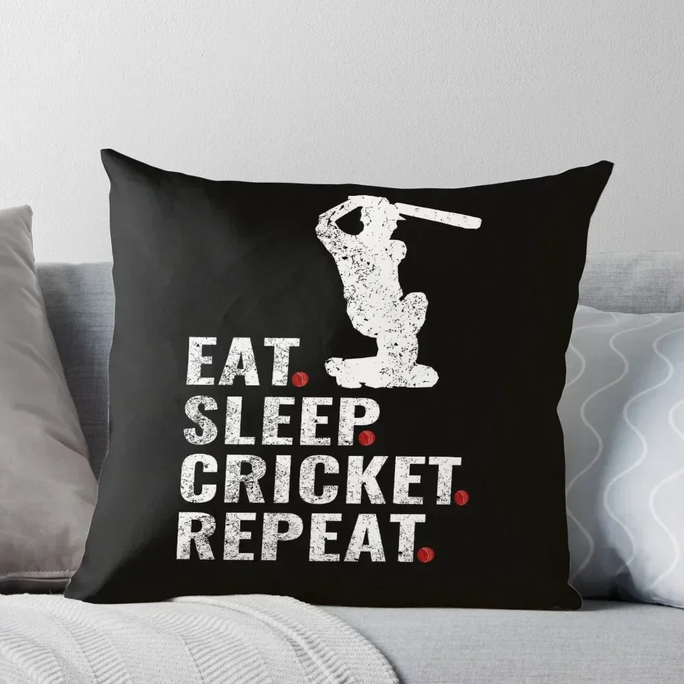 

Eat Sleep Cricket Repeat Throw Pillow Anime Cushions For Children Sofa Cushion Cover pillow