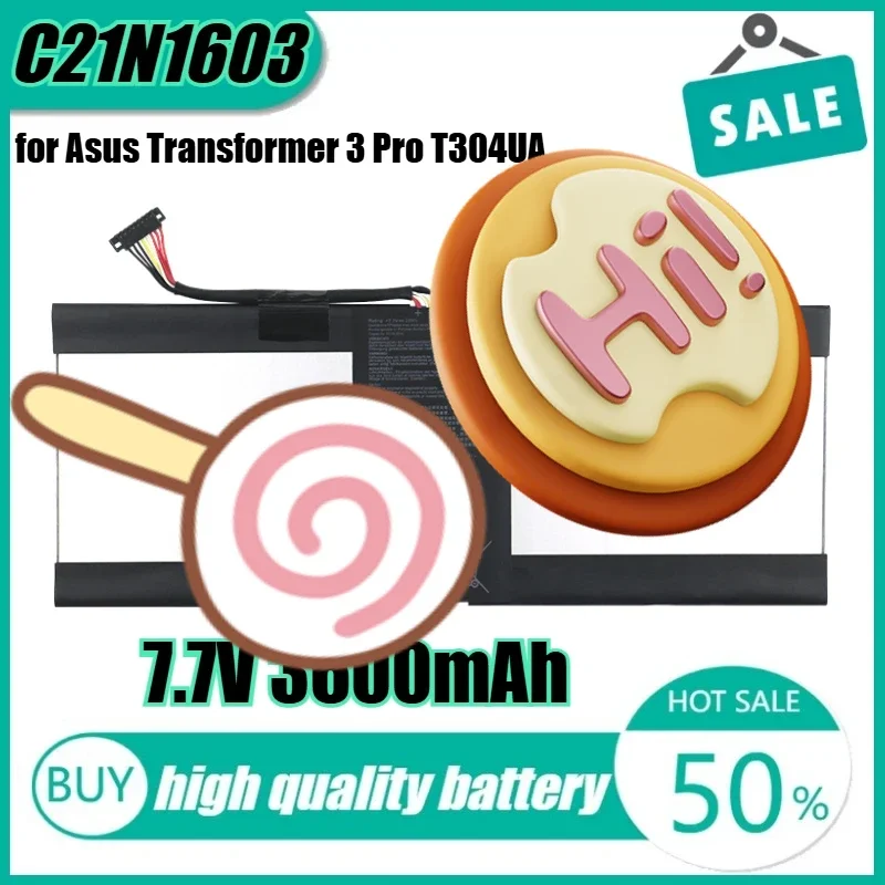 

7.7V 28Wh C21N1603 Laptop Battery for Asus Transformer 3 Pro T304UA 0B200-02100100 T303UA-0053G6200U