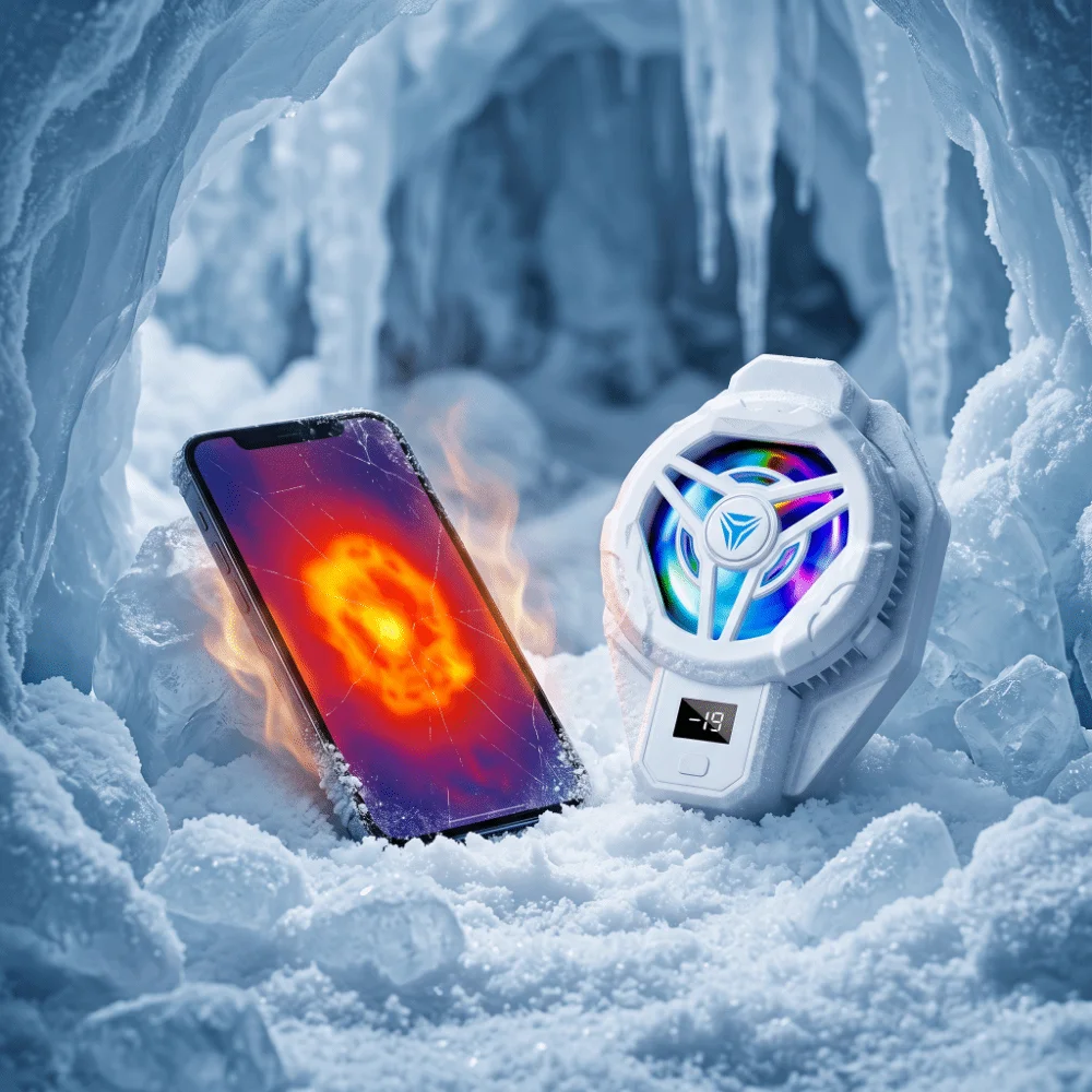 Back-Clip Mobile Phone Cooler Fast Cooling 2 in 1 Phone Game Cooler Universal Digital Display Mobile Phone Cooling Fan