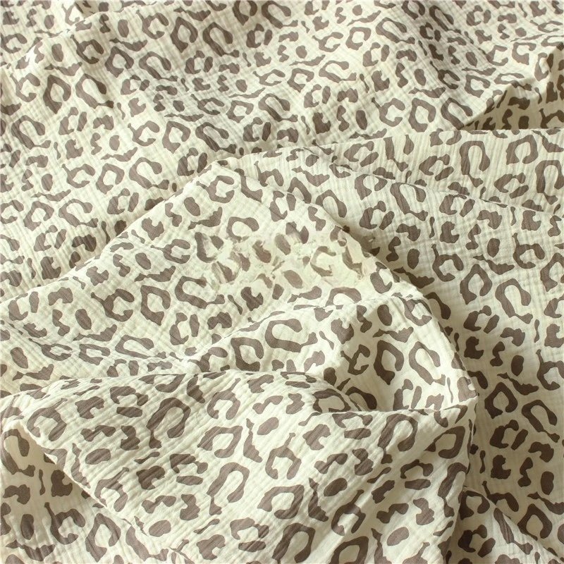 2 Rolls Natural 100% Cotton Double Gauze Soft Fabric Leo In Beige Color