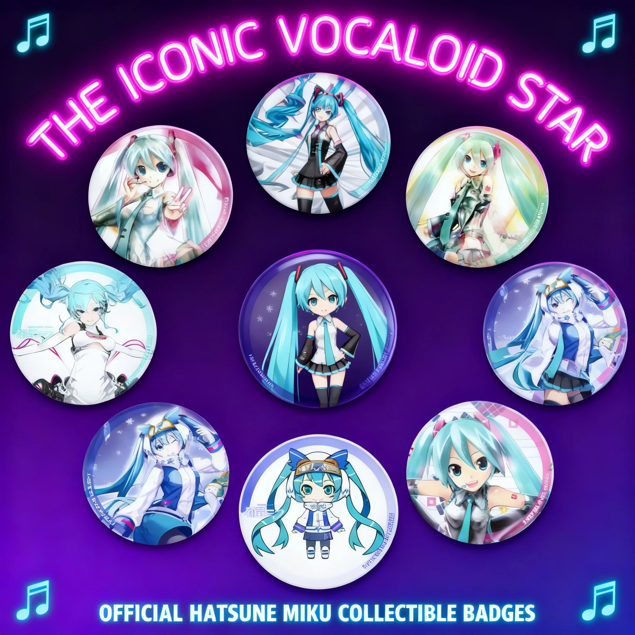 

Hatsune Miku Anime Badge Pin Brooch Keychain Bag Charm Mirror 9 Styles Collection Cute Vocaloid Character Merchandise