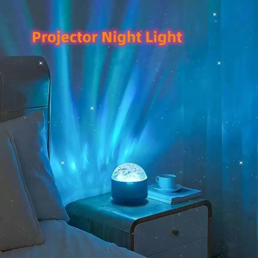 

Water Ripple 2-In-1 Projector Lamp - 16-Color RGB LED Mood Light With Remote, USB Powered For Bedroom, Party Decor & Meditation