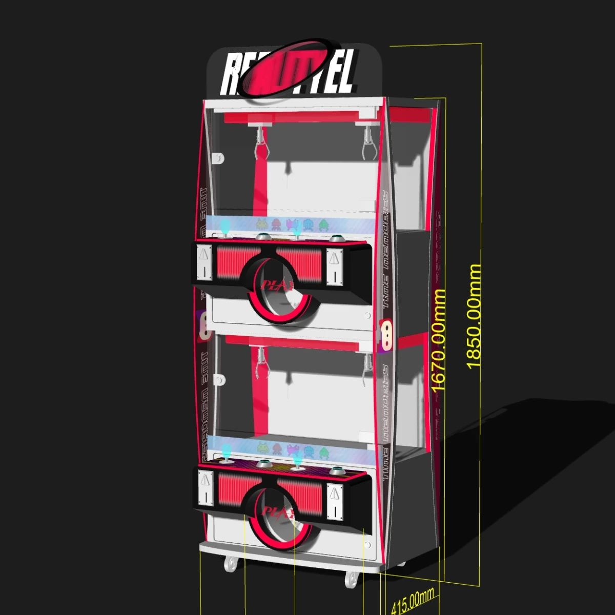 Toy Hunt Gripping Arcade Claw Machine Coin Operated, Plush Toy Catcher with Coin Acceptor for Amusement Park Prize Game Vendor