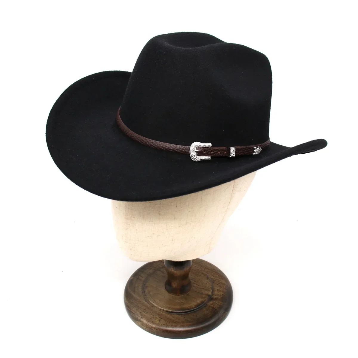 Western Retro Belt Men\'s Cowboy Hat Winter Autumn Church Country Hat Jazz British Women Felt Hats Vintage Knight Hats For Men