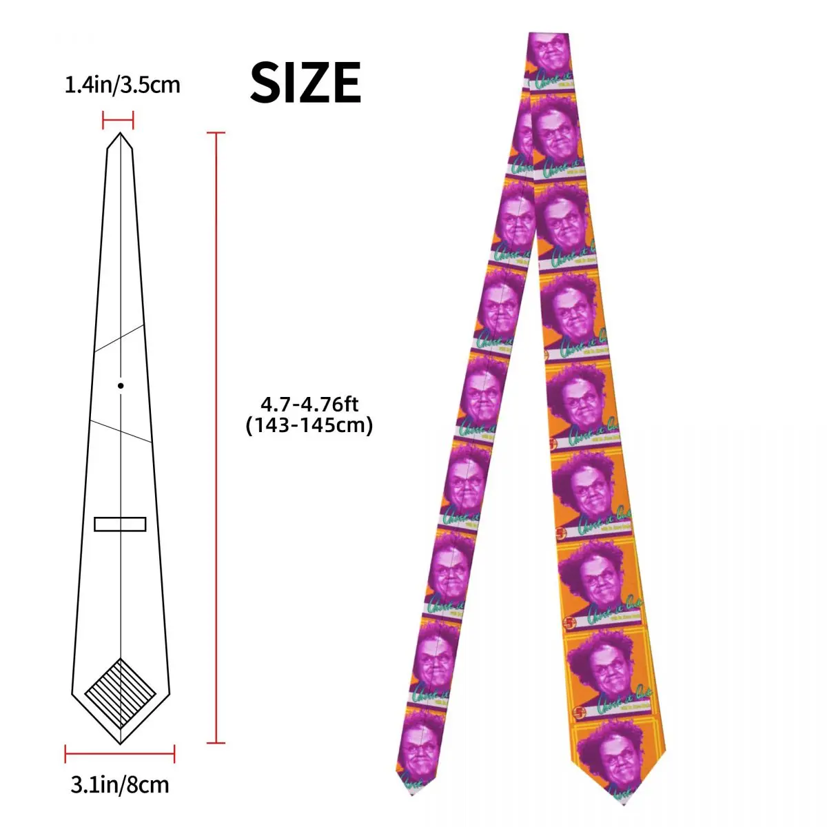 Check It Out With Dr Stevie Brule Necktie for Men Silk Polyester 8 cm Neck Ties Party Suits Tie Classic Gravatas