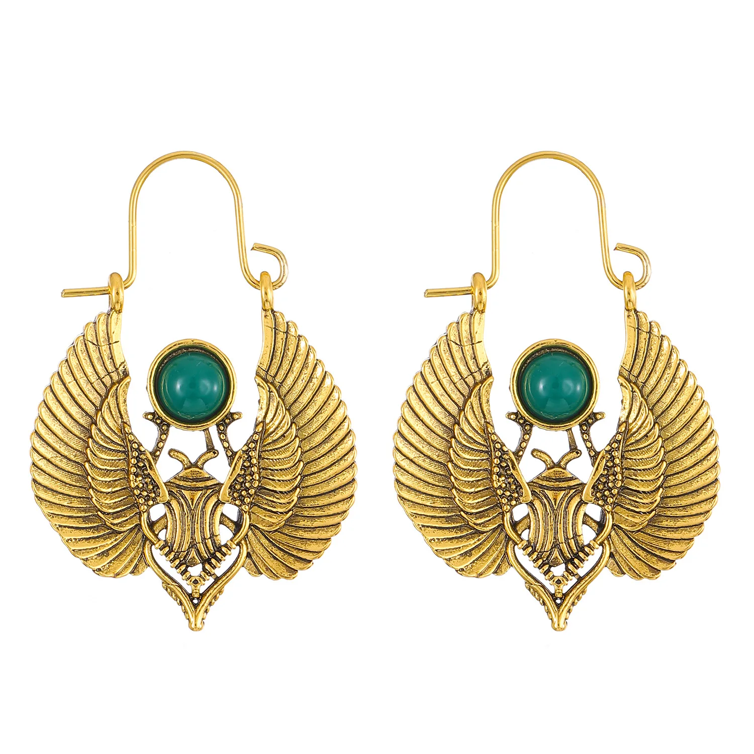 1Pair Retro Egyptian Style Sacred Wings Moth Earrings for Women Men Gypsy Tribe Women's Earrings DIY Jewelry Party Gifts 2024