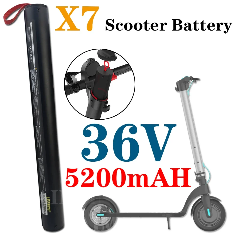 X7 Scooter Battery 36V 5200mAh Foldable Built-in BMS Rechargeable Batteries for Huanxi HX X7 Scooter