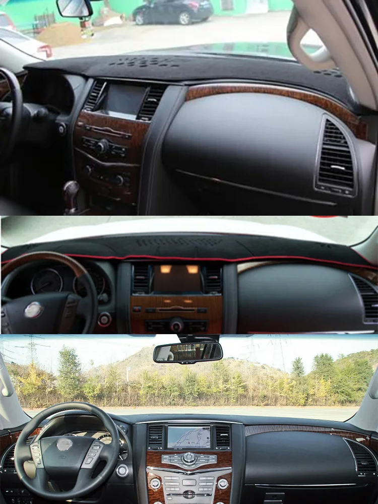 For Nissan Patrol VI Y62 Nismo VK56 Car-Styling Interior Accessories Dashmat Dashboard Cover Instrument Panel Protective Pad 2