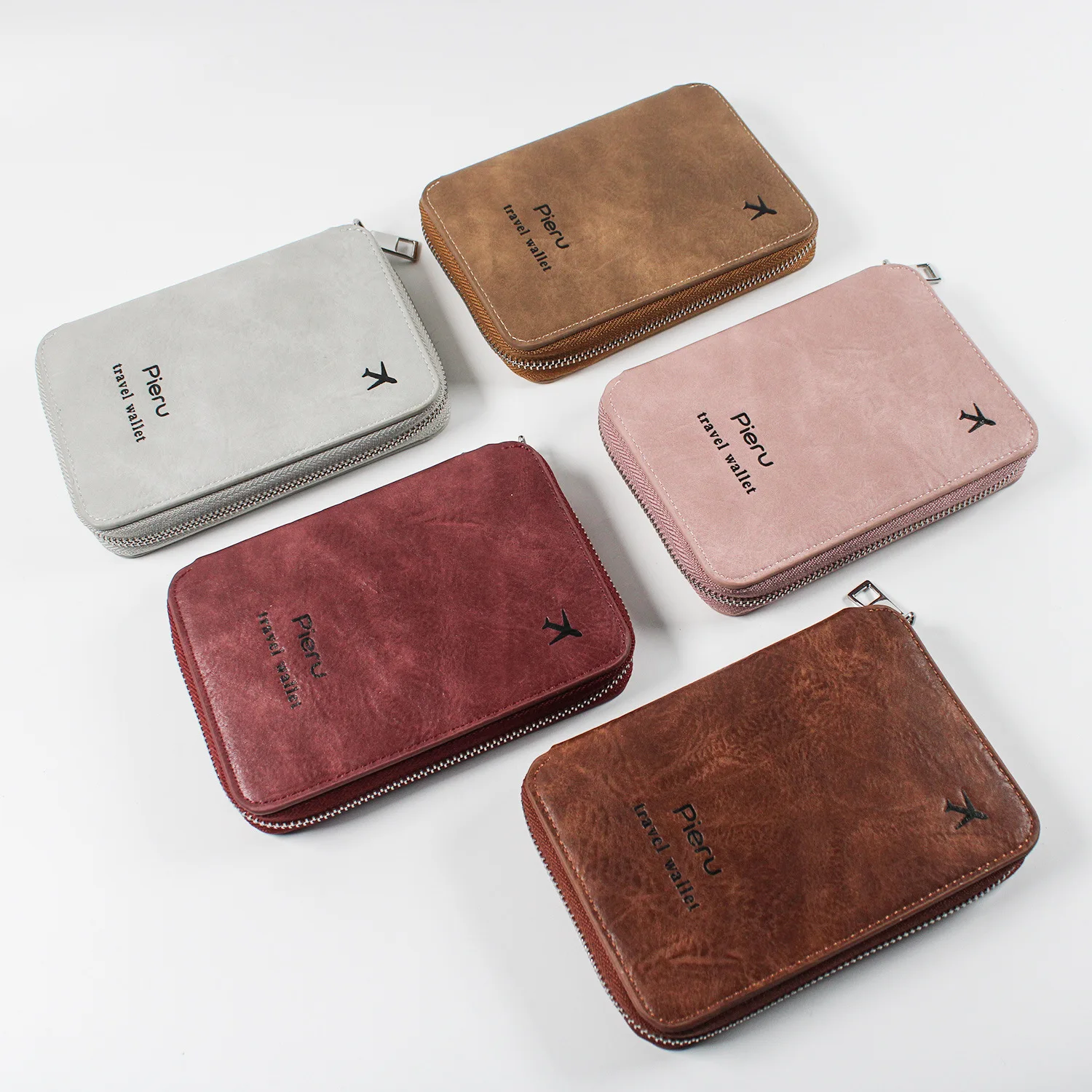 Multifunctional RFID anti-theft brush passport holder document bag travel wallet zipper storage document card bag passport bag