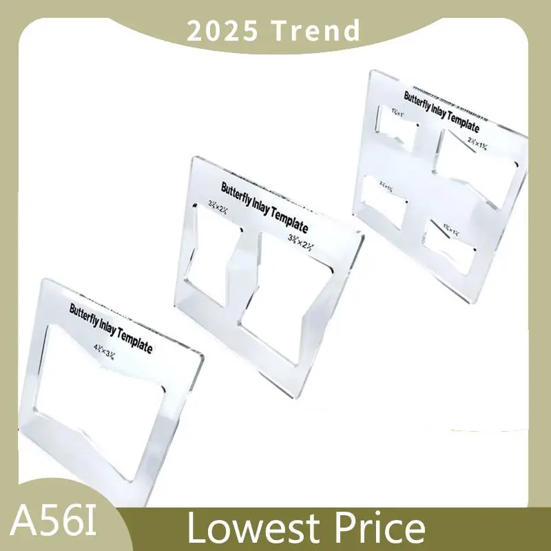 A56I Top Professional Butterfly Inlay Template And Router Templates Transparent Wooden Joint Marking Ruler Set For Woodworking