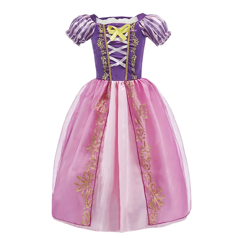 Disney Rapunzel Cinderella Princess Dress Girl Anna Elsa Little Mermaid Ariel Cosplay Costumes Children Belle Snow White Vestido