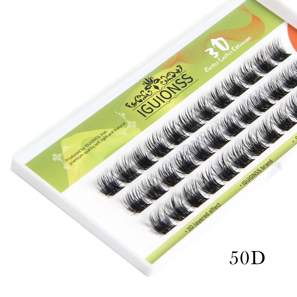 IGUIONSS Lash Clusters DIY przedłużanie rzęs 36 klastrów rzęs 50D 3 style C D dd Curl pojedyncze rzęsy