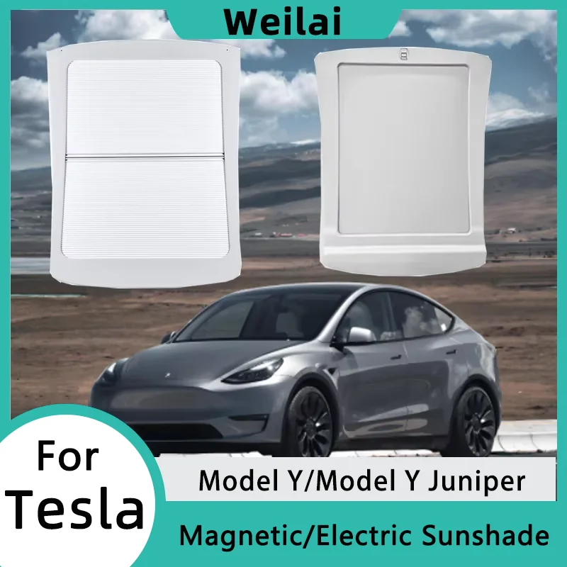 

Электрический солнцезащитный козырек для Tesla Model Y Juniper 2025, выдвижной солнцезащитный козырек на крыше, крутая защита, модель Y 2024-2020, аксессуары