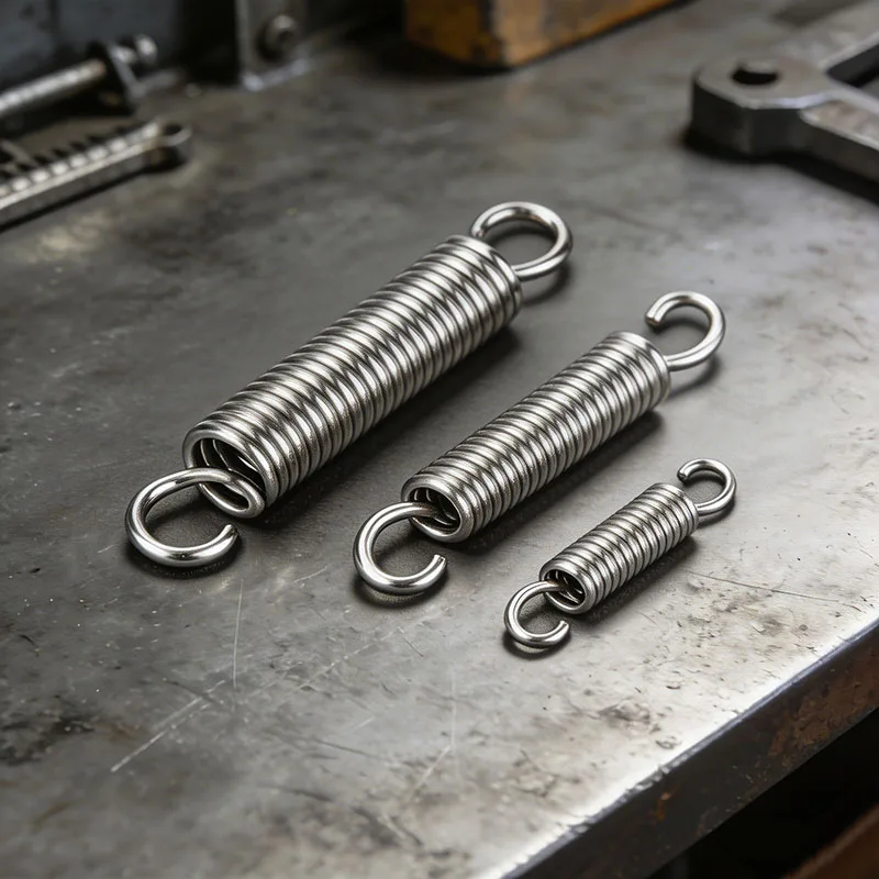 0.3×3mm 304 Stainless Steel Tension Spring | S Hook & Round Hook | Coil Pullback Extension Spring