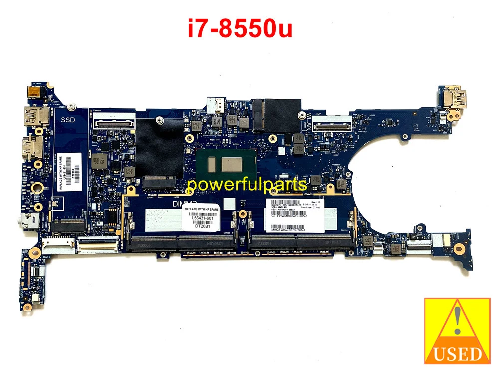 

For HP EliteBook x360 830 G5 Notebook Motherboard i7-8550u Cpu L56431-601 L56431-001 6050A3049801-MB-A01 Working Good