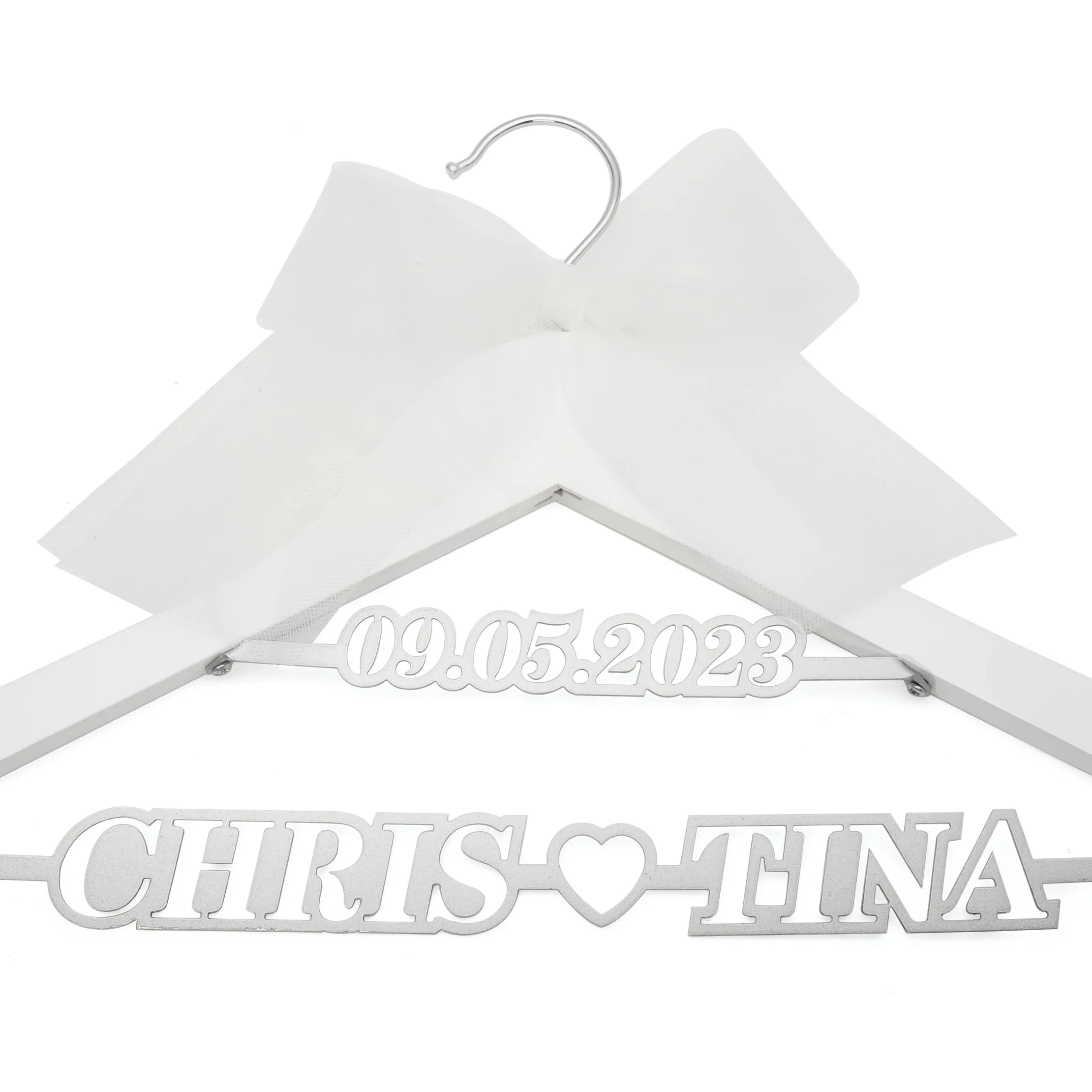 Personalized Wedding Dress Hanger, Bride and Groom, Custom Wedding Hanger, Name and Date, Bridal Hanger Gift