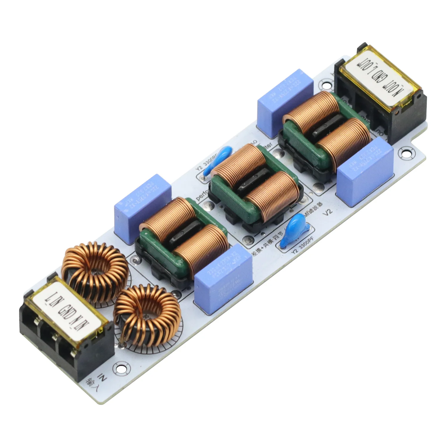 Imagem -03 - Filtro de Interferência Eletromagnética Supressor de Potência Modo Comum Amplificador de Áudio Emc Estágios ca 110v 220v 6a 10a