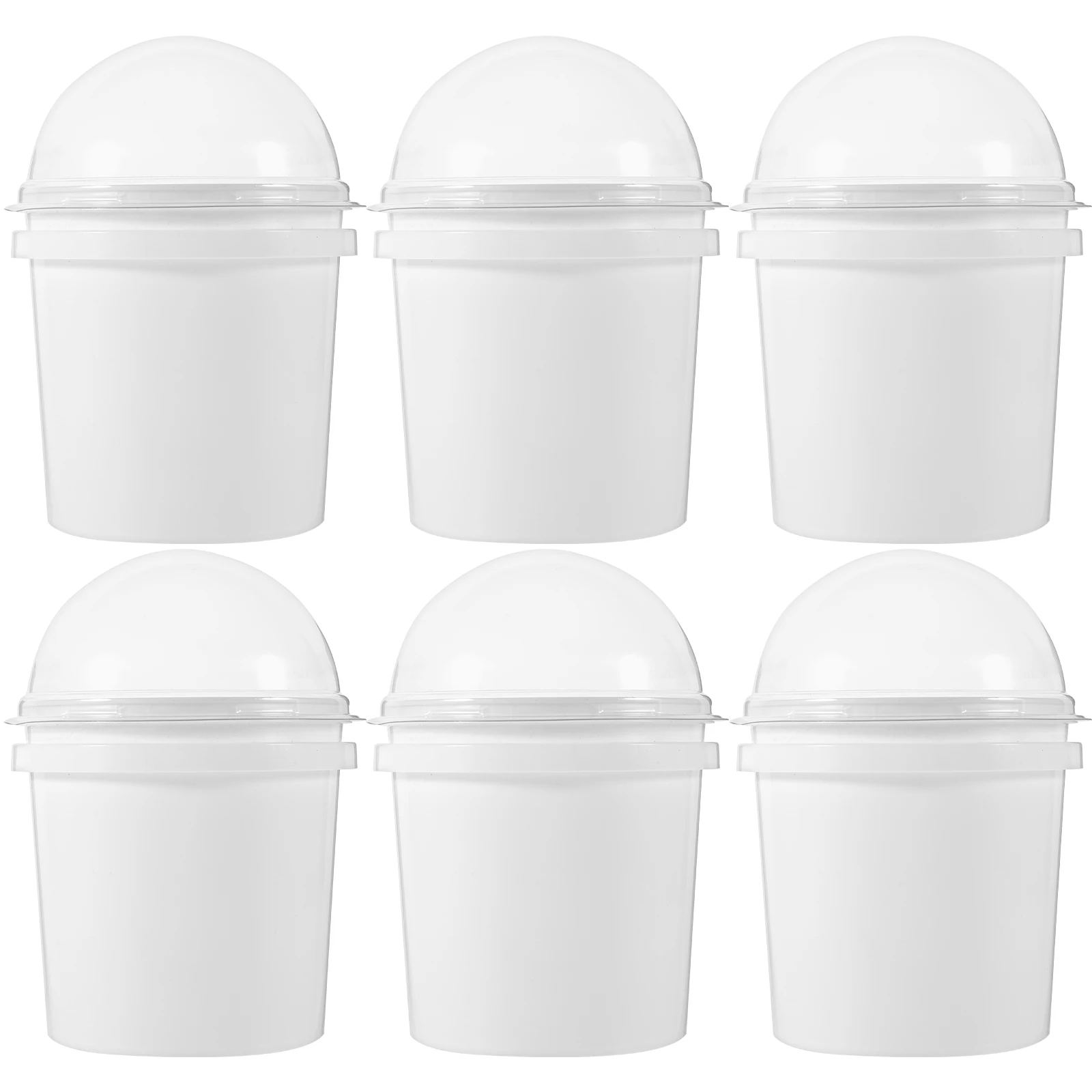 Cubo para aperitivos, contenedor de almacenamiento de alimentos, tapa de cúpula, tazón de palomitas de maíz de plástico reutilizable, cubo para helado de jugo, portátil y ligero, 6 uds.