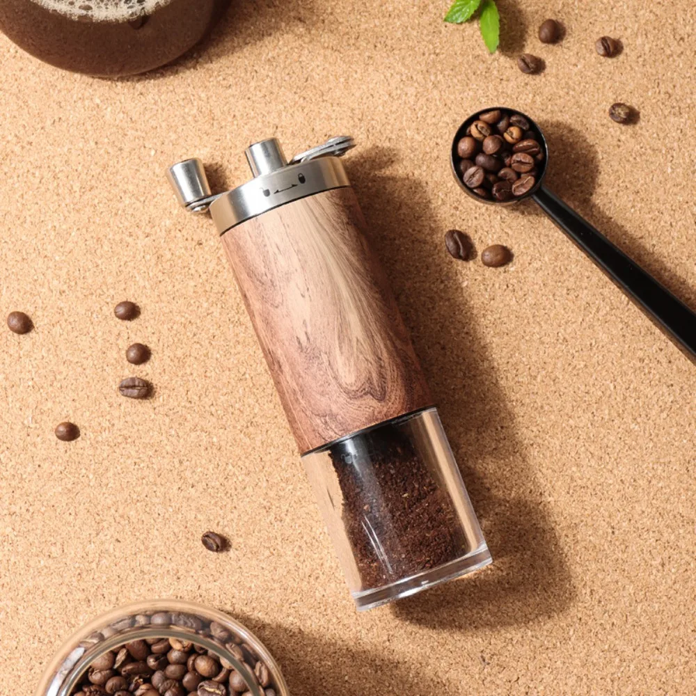 

Handheld Crank Hand Coffee Grinder Ceramic Grinding Core Wood Grain Coffee Bean Mill Detachable Handle