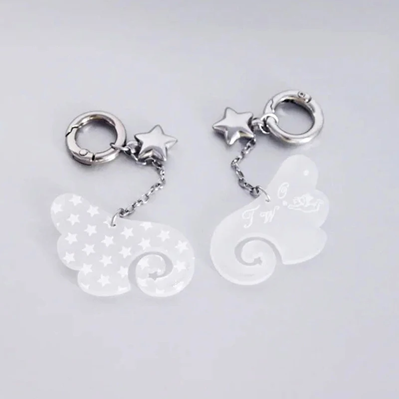 Cute Angel Wing Phone Chain Keychain Airpods Pendant Bag Decoration Cute Girl Heart Design Fashion Accessories
