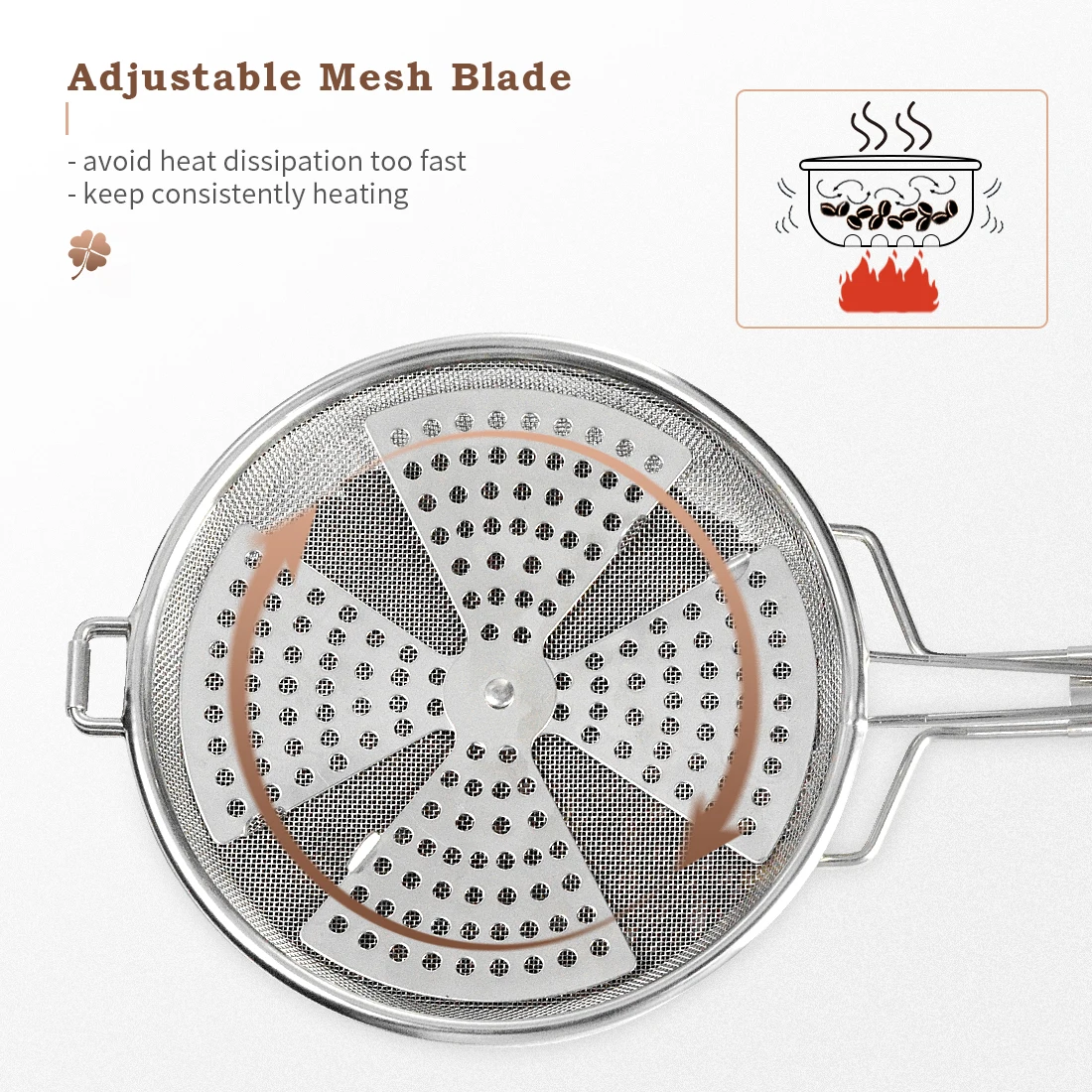 CAFEMASY Stainless Steel Coffee Roaster Net Coffee Bean Roasting Wire Mesh Home Use Open Fire Coffee Bean Roasting Tools