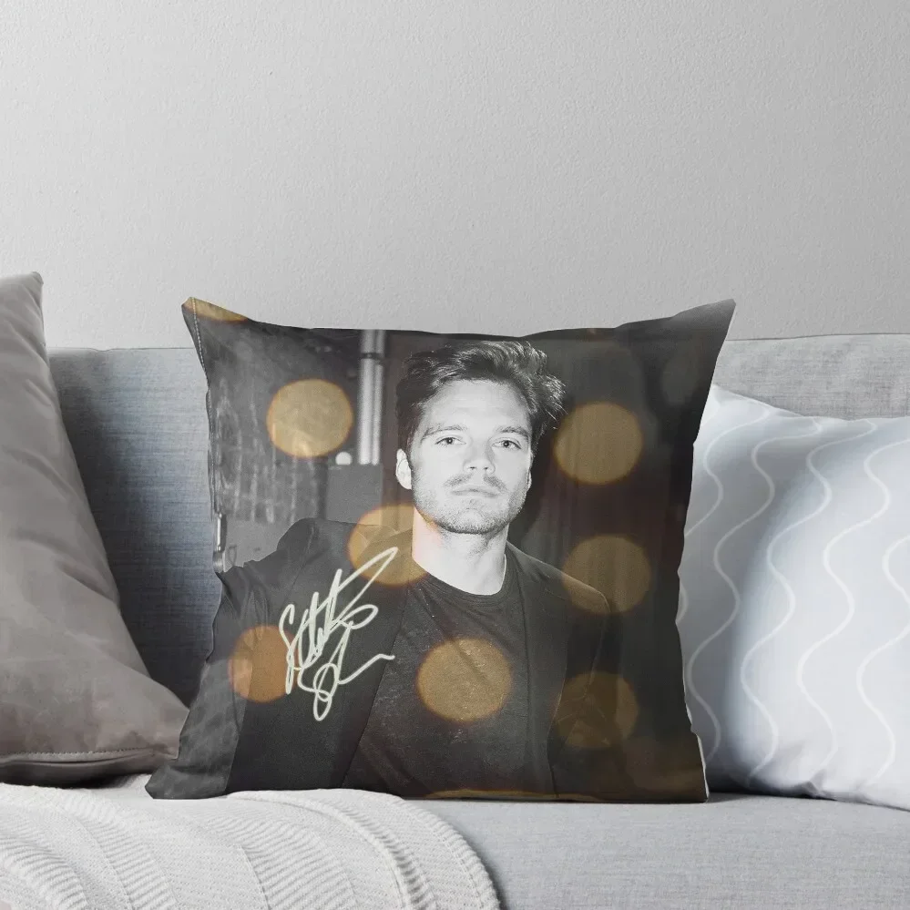 autograph. - sebastian stan Throw Pillow Couch Cushions luxury sofa pillows Christmas Pillows Sitting Cushion pillow