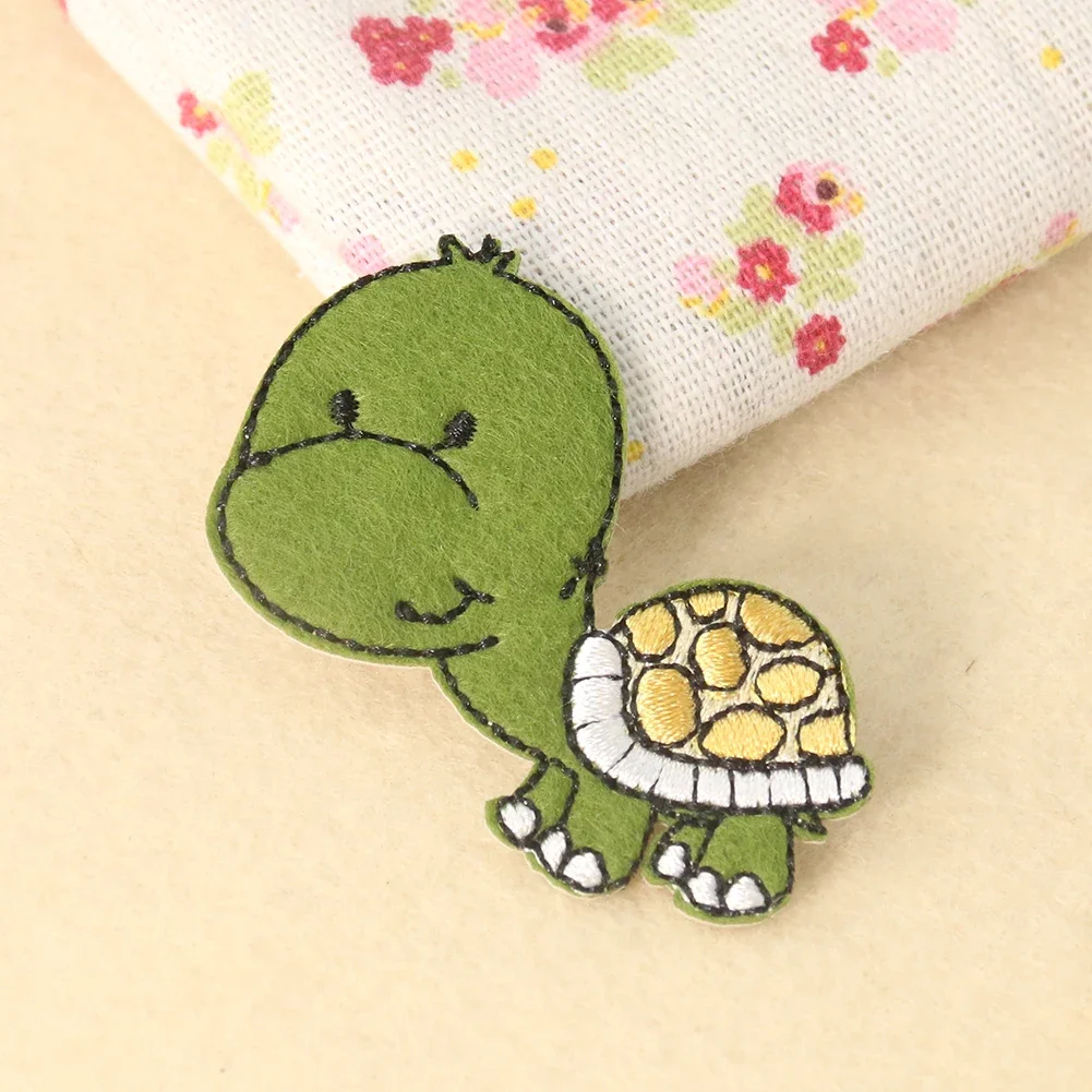 5PC Cute Turtle Tortoise Reptile Animal Embroidery Applique Iron Patch Child T-shirt Hat Shoes Jacket Apparel Sewing Ornaments