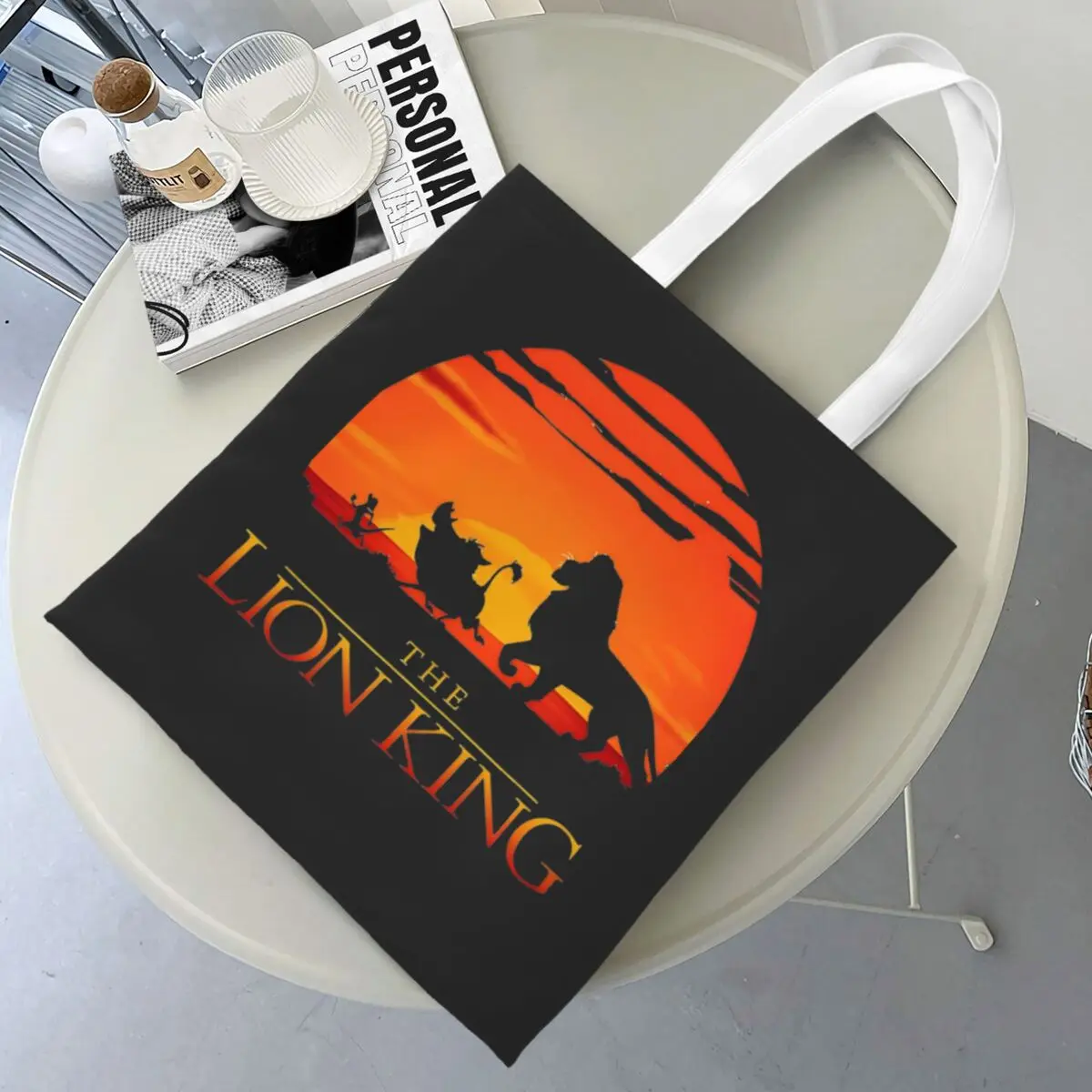 Unisex The Lion King Tote Bags Canvas Classic Sunset Animal Movies Grocery Bag for Student Handbags