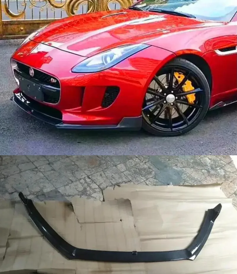 

For Jaguar F TYPE 2014 2015 2016 2017 2018 2019 2020 2021 Real Carbon Front Bumper Flaps Lip Diffuser Spoiler Cover Body Kit