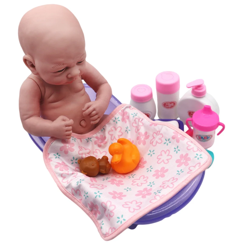 35cm Baby Dolls Bathtub Baths Toys Children Gift Shower Doll Feeding Toys