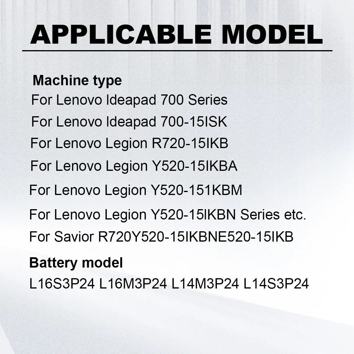 Imagem -06 - Bateria do Portátil para Lenovo Ideapad 70015isk151sk 17isklegion R720 Y520-15ikba 15ikbm 15ikbn L14m3p24 L16s3p24
