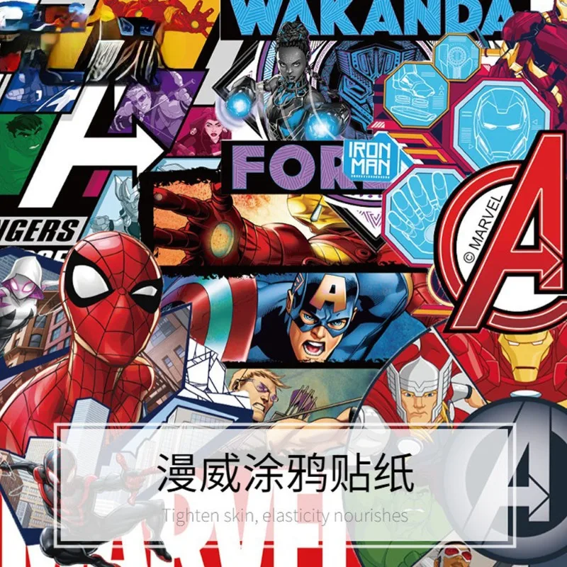 Marvel Peripheral Avengers Series Cartoon Personality Creative Mobile Phone and Computer Waterproof No-Glue Decorative Stickers