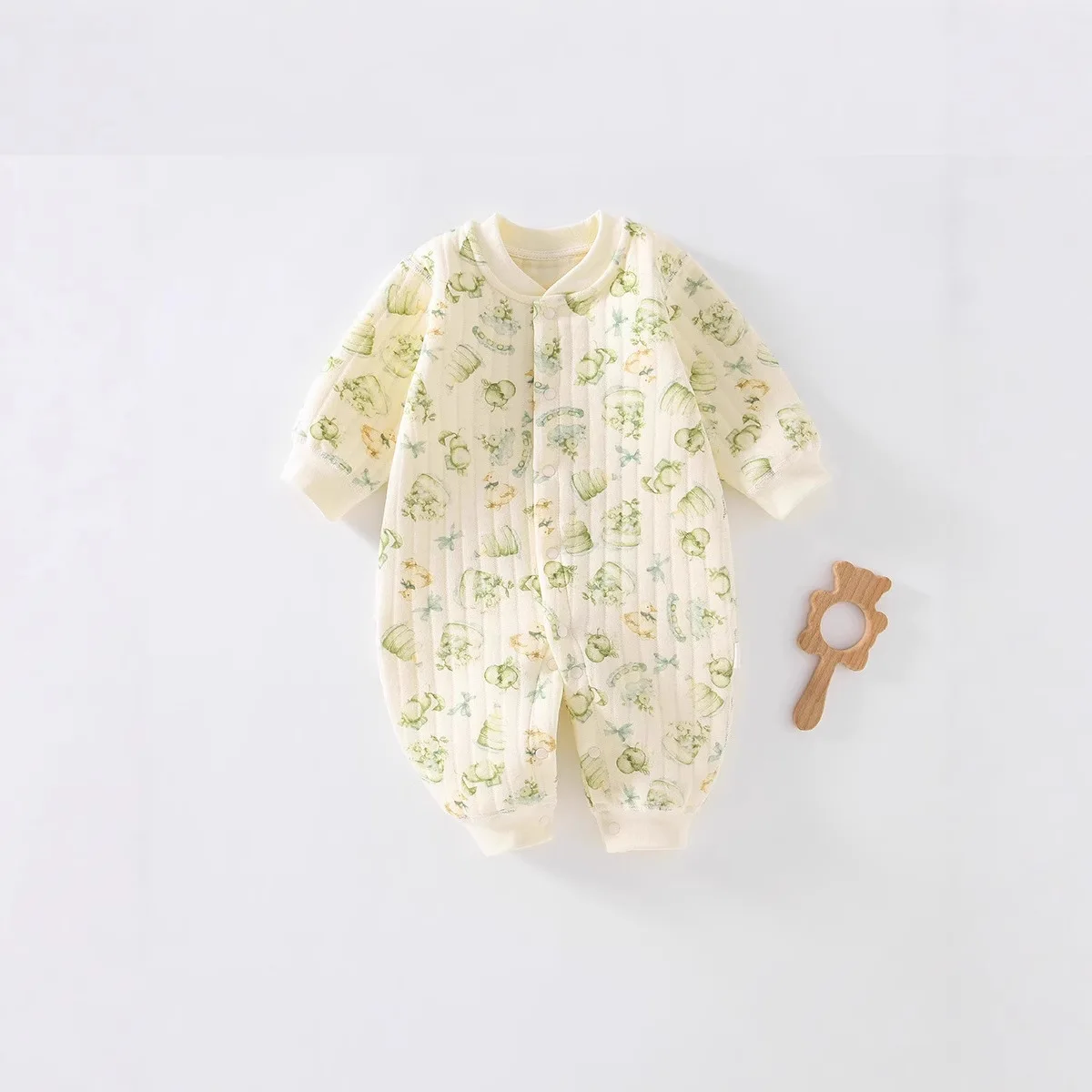Somenie Baby Clothes Class A Male and Female Baby Full Moon Clothes Onesie Baby Silk Warm Newborn Romper Climbing Clothes