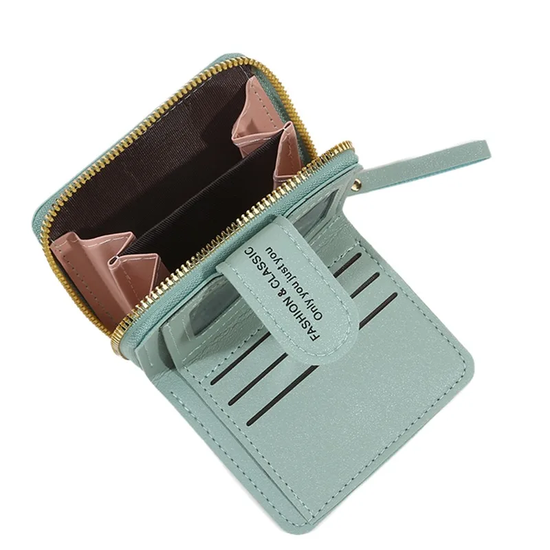 

Short Wallet For Women Fashion Simple New Large Capacity Versatile Heart Color Clutch Zipper Buckle Coin Purse Female Bag