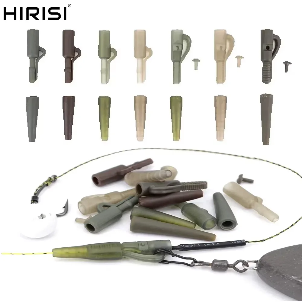 

Hirisi 12 Sets Safety Lead Clips with Tail Rubber for Carp Fishing Rigs Durable Fishing Accessories Novelties M12