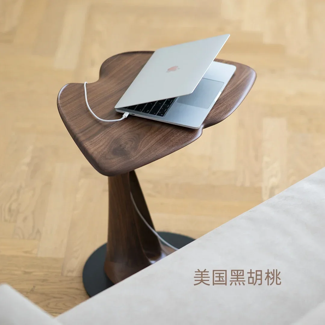 ls 27Original black walnut sofa bed corner few storage log tenon and mortise light luxury modern Lanchun Wood Industry