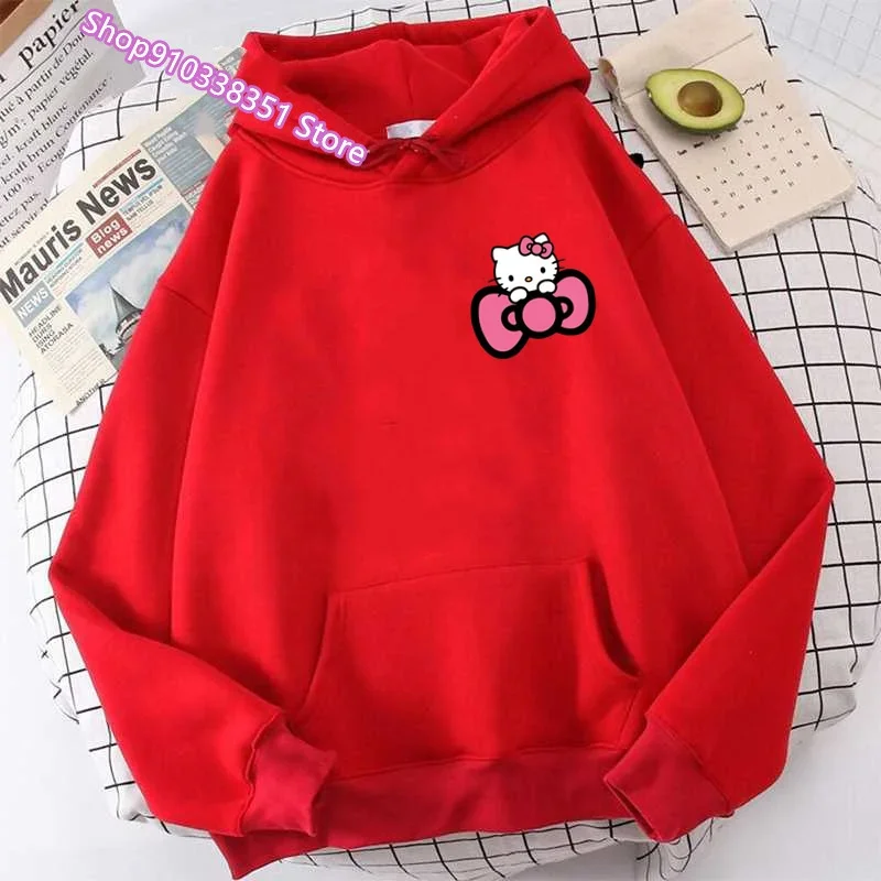 American Cartoon Cat Hoodie Women Pullover Tops Spring Autumn Female 2024 New Casual Couple Sweatshirt Clothing