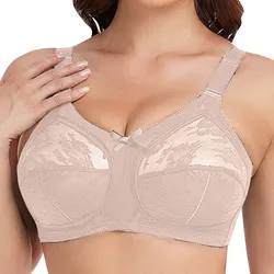 Women's Bra Minimiser Lace Full Coverage Firm Hold Non Padded Non Wired