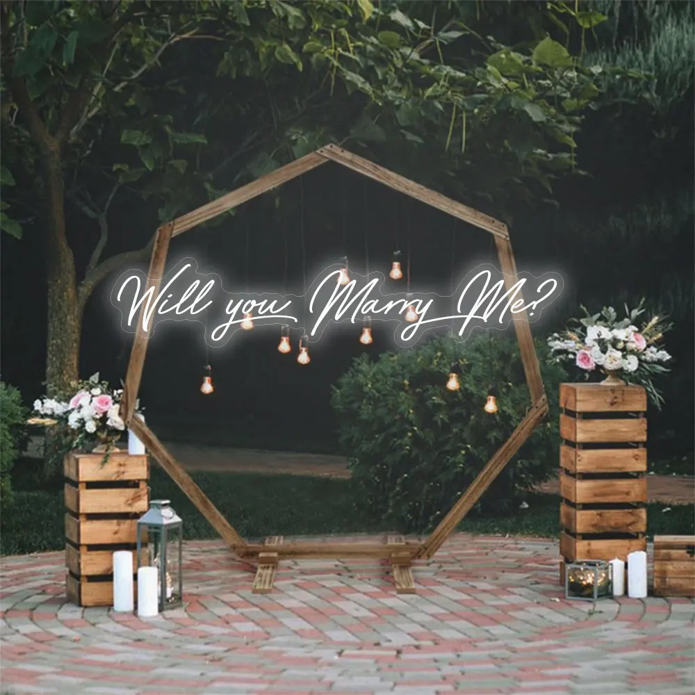 Will You Marry Me Neon Sign, Proposal Decor,Led Neon Sign Led Art Wedding Party Room Wall Hanging Flexible Home Decor Gift