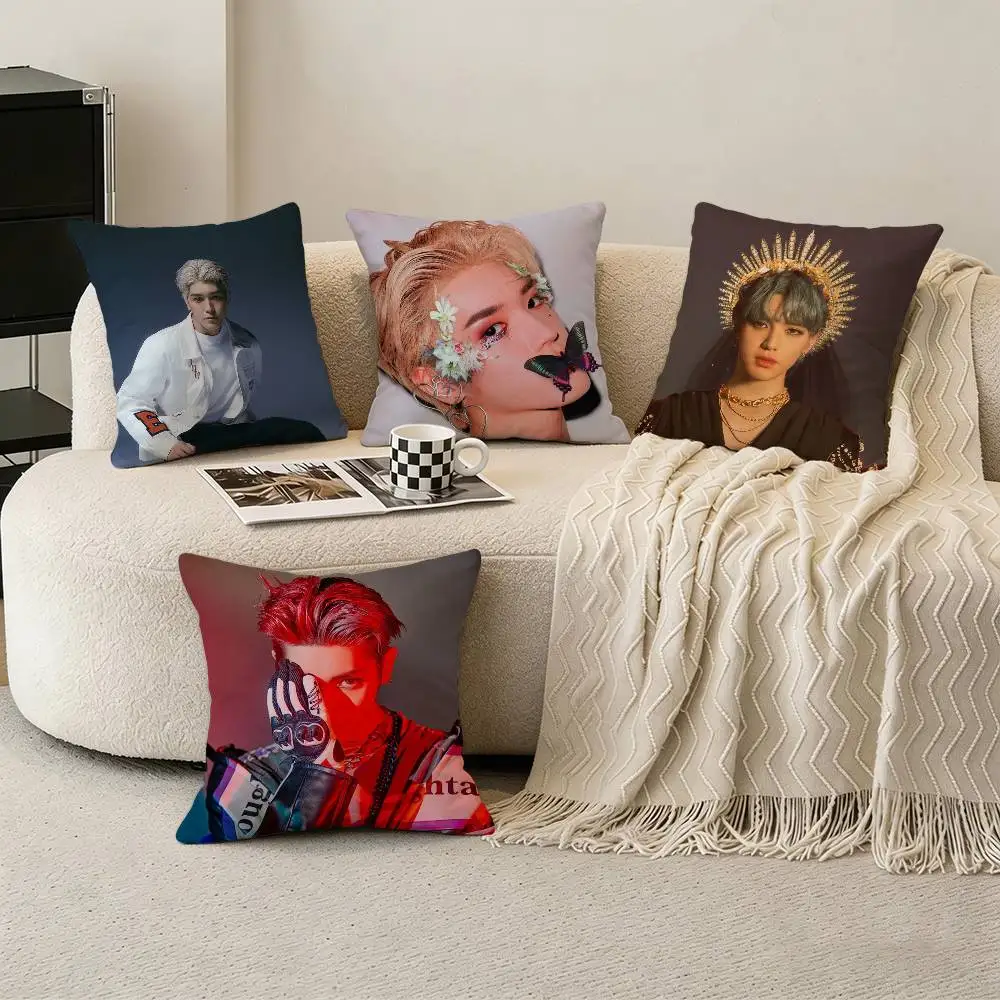 

LEE T-Taeyong WYLD Pillow Case Pattern Printed Pillowcase For Living Room Sofa Cushion Cover