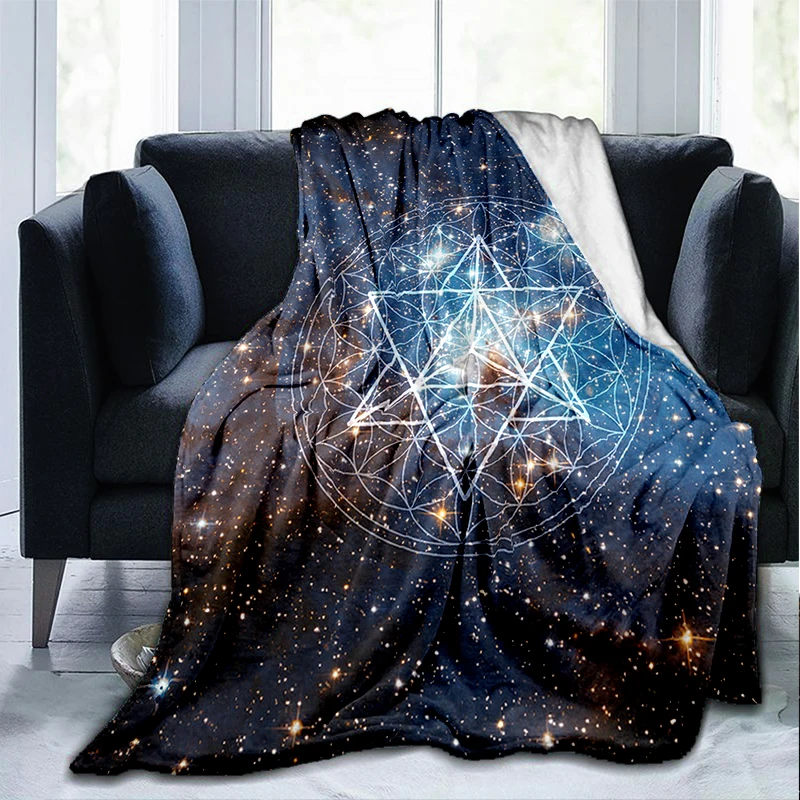 Flower of Life 3D printed soft linen thin blanket, bed sofa cover, bed cover for hiking,home decoration Mantas de flores de vida